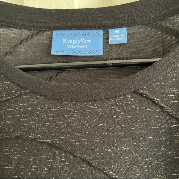 Vera Wang Black Long Sleeve Top - Picture 3 of 5